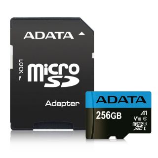 256GB ADATA microSDXC  UHS-I CLASS 10 Retai W/ Adaptor -  AUSDX256GUICL10A1-RA1