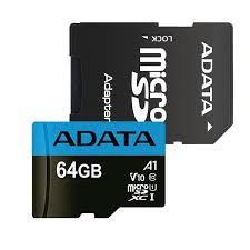 64GB ADATA microSDXC  UHS-I CLASS 10 Retai W/ Adaptor -  AUSDX64GUICL10A1-RA1