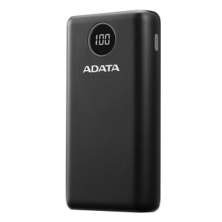 ADATA AP20000QCD Digital Power Bank 20,000mAh, 2*USB, Black - AP20000QCD-DGT-CBK