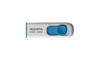 ADATA 8GB C008 WHITE FLASH DRIVE USB2.0 - AC008-8G-RWE