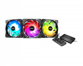 MSI MAX F12A-3H RAINBOW FAN PACK - 3* FANS, 1* REMOTE, 1* CONTROLLER. OE3-7G09F04-W57