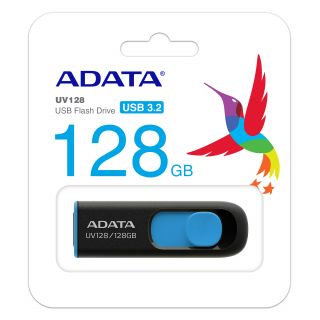 ADATA 128GB UV128 BLACK/BLUE FLASH DRIVE USB3.1 - AUV128-128G-RBE