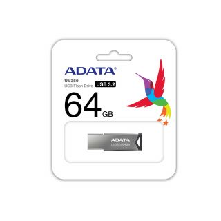 ADATA 64GB UV350 FLASH DRIVE USB3.2 - AUV350-64G-RBK
