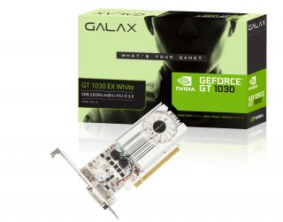 Galax GT 1030 EX WHITE DDR5 - 2GB/Fan/HDMI/DVI/LP Bracket Included - 30NPH4HVQ5EW